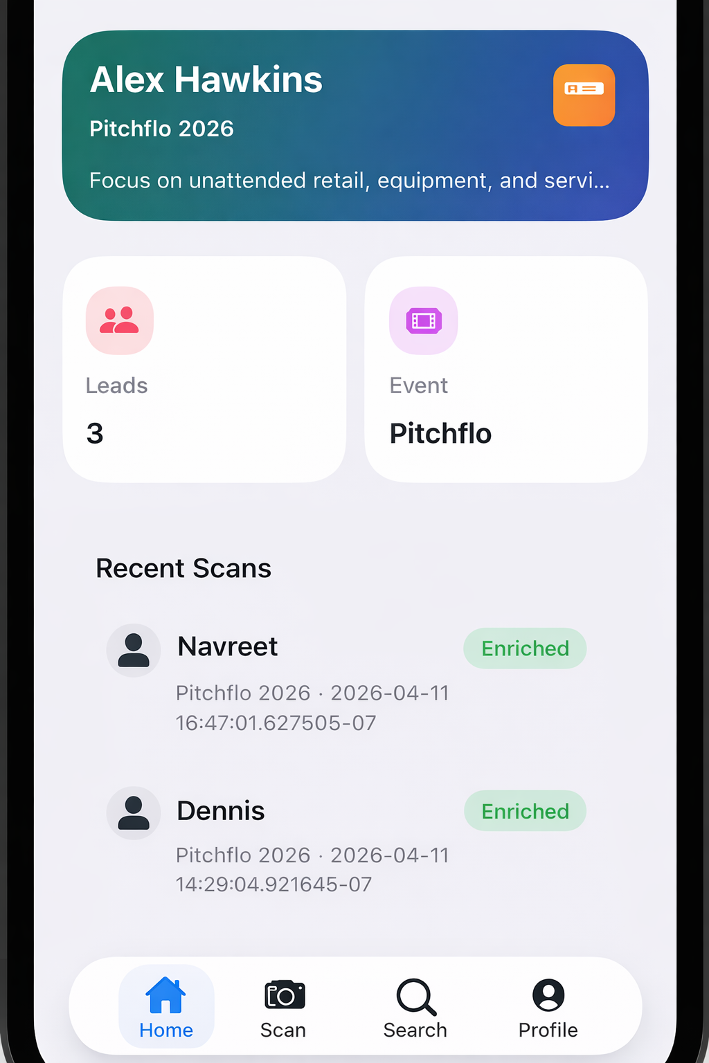 Pitchflo iOS product preview